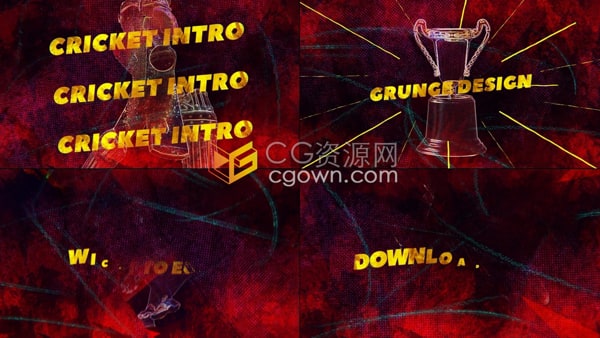 AE模板-体育运动员介绍板球赛事预告人物线条描边素描笔刷动画片头