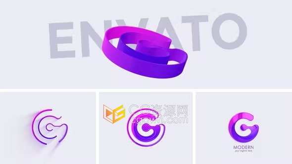 AE模板-3D现代公司品牌简约标志3D Modern & Minimal Logo