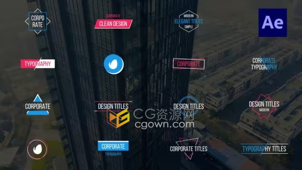 AE模板-极简企业动画公司名称新闻标题Corporate Titles
