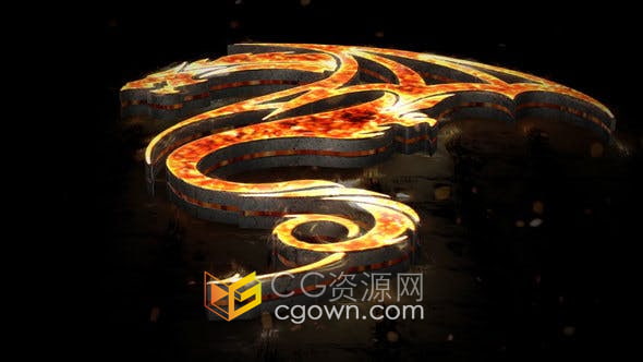 AE模板-火焰燃烧3D LOGO动画视频片头制作