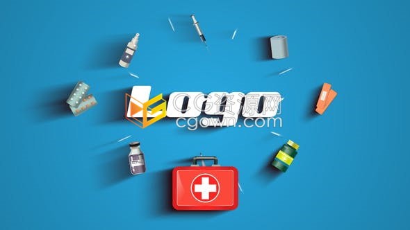 医疗方面宣传LOGO片头护理诊所保健健康药品效果视频动画-AE模板下载