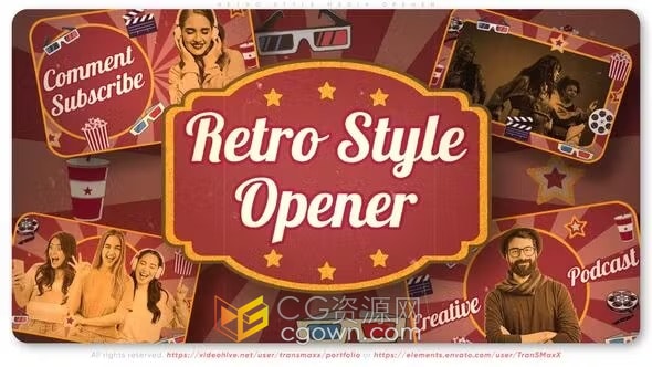 学校活动旅行视频博客介绍复古宣传片制作AE模板