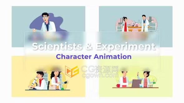 科学家科研技术视频讲解和实验动画场景AE模板免费下载