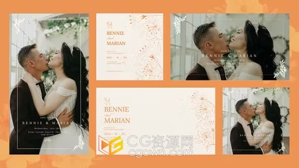 美丽水墨晕开视频动画结婚请柬宴会活动邀请函-AE模板