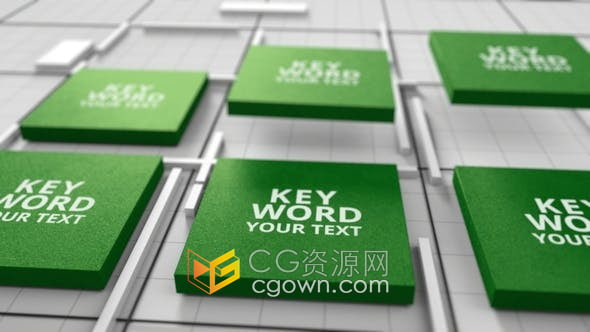 AE模板-3D马赛克方形拼图动画视频片头Corporate Logo