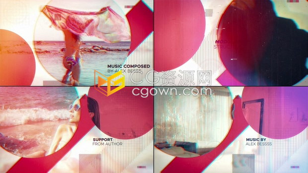 时尚活动介绍片头PR与AE模板彩色分离故障时装秀产品宣传购物广告