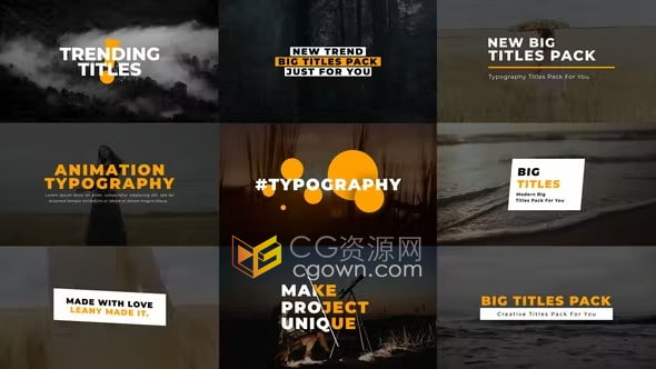 粗体滚动栏目信息大字标题字幕动画AE模板下载