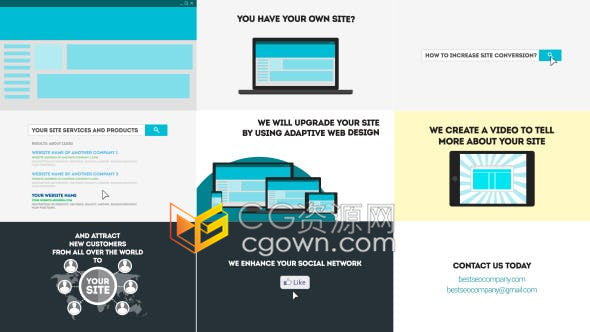 互联网SEO搜索引擎服务介绍产品推广图形动画介绍视频效果制作-AE模板下载