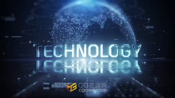 AE模板-高科技现代潮流酷炫氛围电脑游戏电影开场白技术标题
