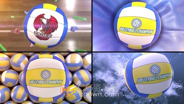 AE模板-体育运动赛事排球比赛揭幕战排球片头Volleyball Bumper