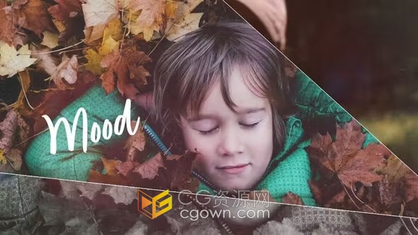 旅行美好回忆照片幻灯片线条切割画面视频相册-AE模板