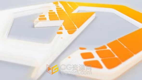 快速光泽感色彩块创意拼接闪亮光面标志动画-AE模板