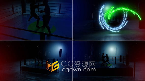 AE模板-拳击体育运动比赛战斗武术拳击赛视频片头动画