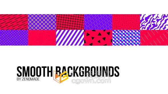 AE模板-14个多彩抽象背景动态形状元素设计效果视频动画