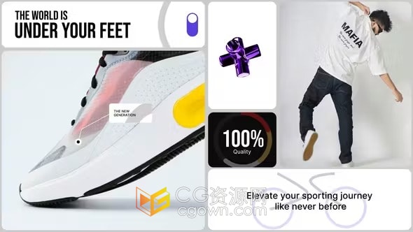 Bento创意网格屏幕侵害分割多屏产品介绍幻灯片-AE模板