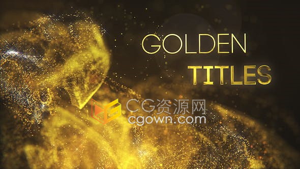 抽象美丽金色粒子背景演示颁奖晚会虚拟现实游戏文字标题预告片-AE模板