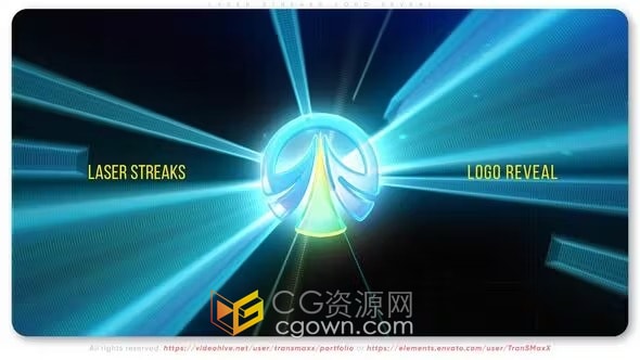 AE模板-太空风格星系爆炸炫酷的激光束条纹标志动画