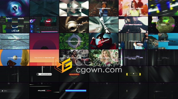 更新1800视频转场效果+210文字标题字幕动画+140转场音效素材-AE模板