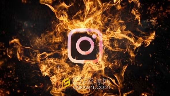 大气震撼火焰冲击LOGO动作大片爆炸燃烧标志片头-AE模板