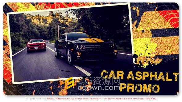 AE模板-宣传跑车动作游戏或汽车讲评博客视频介绍开场视频