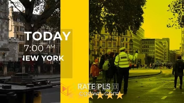 简单流畅的图形动画突发新闻片头频道简介开场白-AE模板