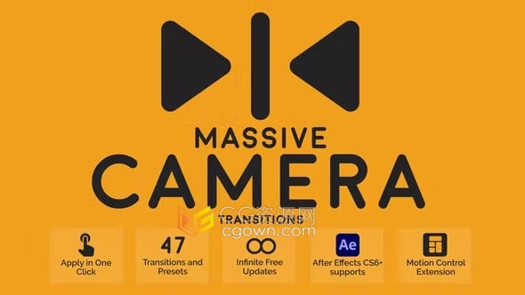 Massive Camera Transitions AE脚本预设包46种摄像机移动镜头转换