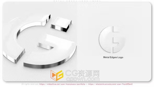 带有金属边缘的工程草图风格建筑施工企业挤压标志动画-AE模板