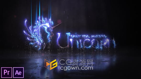 AE与PR模板-闪电风暴LOGO能量电流特效标志视频片头动画