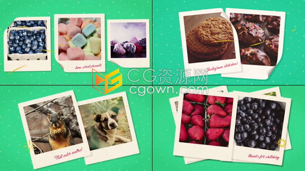 简单照片翻页动画效果幻灯片视频相册宣传片头制作-AE模板下载