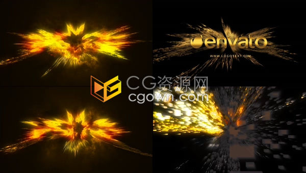 3D标志爆炸粉末状粒子慢动画展示片头动画-AE模板下载