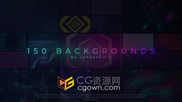 AE模板-150个循环动画抽象图形光线背景动态视频素材生成
