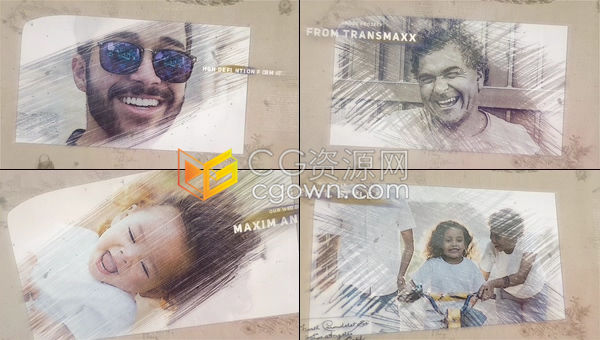 PR预设/AE模板-铅笔风格翻页动画效果制作浪漫婚礼视频纪录片教育幻灯片