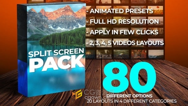 AE预设-20种动画分屏排版布局Split Screen Pack