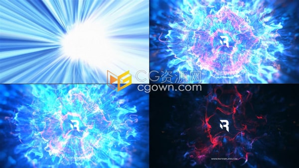 AE模板-震撼冲击波标志Shockwave Logo能量粒子炫丽科技片头