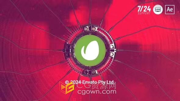 AE模板-音频线标志动画Audio Cable Logo Reveal