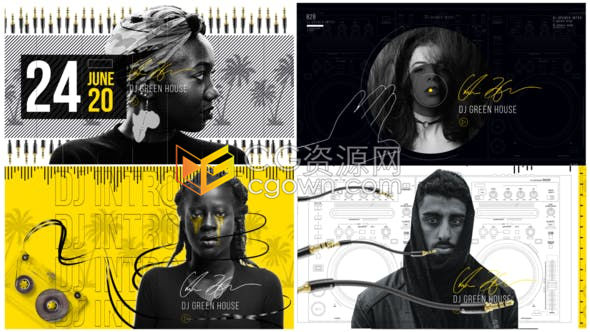 举办DJ电子音乐舞蹈活动宣传介绍歌手人物动画效果视频广告片-AE模板下载