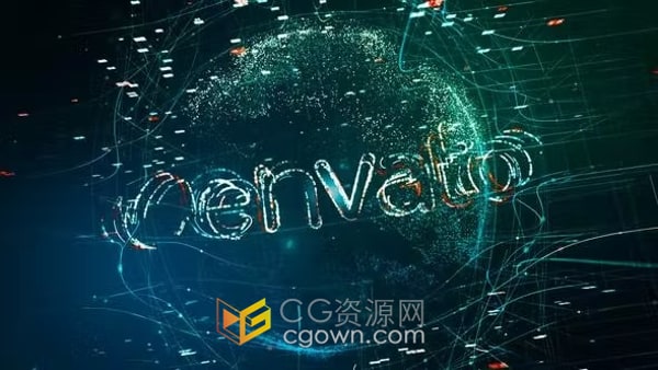 AE模板-粒子3D地球标志互联网高科技片头动画Particle 3D Earth Logo Reveal