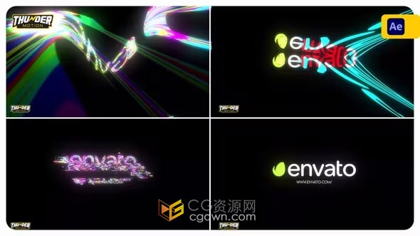 AE模板-快速rgb拆分彩色故障标志Quick Glitch Logo Reveal