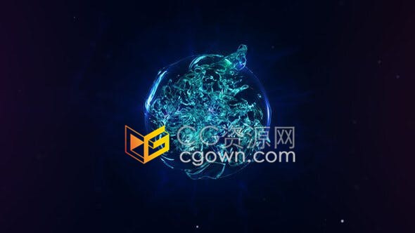 流动水花效果LOGO标志视频片头AE模板适用于愈合诵经瑜伽冥想禅修