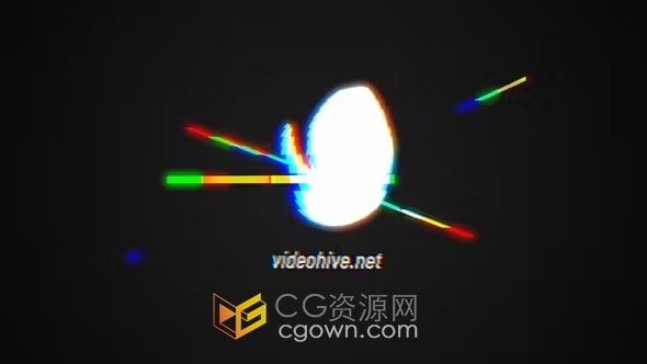 AE模板-彩色故障线条旋转和扭曲动画演绎品牌LOGO片头