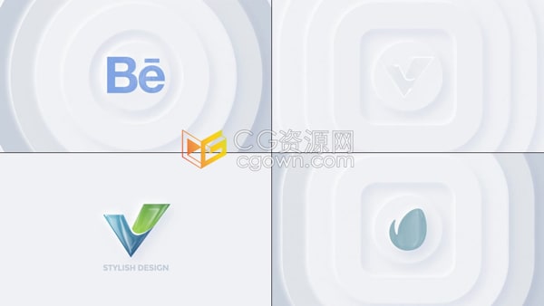 AE标志模板-明亮光泽感简单通用公司企业品牌LOGO动画展示