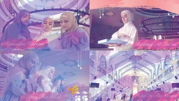 抽象笔刷动画展示照片介绍视频片头-AE模板