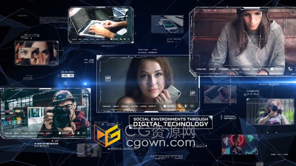 AE模板-数字信息技术业务通信数据连接公司高科技宣传片视频