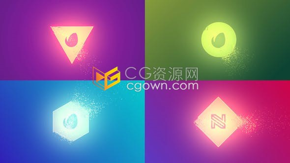 4K分辨率发光LOGO标志慢慢散发粒子动画效果视频片头-AE模板免费下载