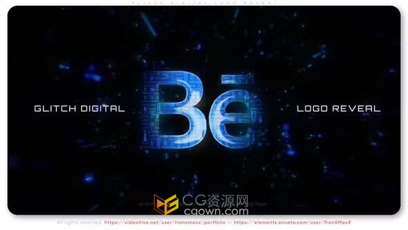 数字故障未来科技LOGO动画视频片头-AE模板