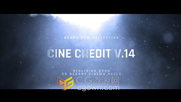 AE模板-粒子灰尘金属文字动画电影片名预告片视频