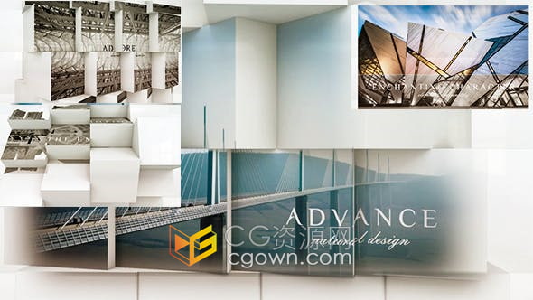 AE模板-3D方块立方体翻转动画转场效果展示照片幻灯片视频