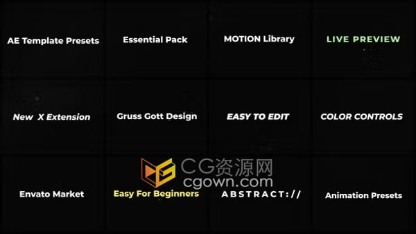 AE文字动画模板Text Animation Presets 文本动画预设4K分辨率
