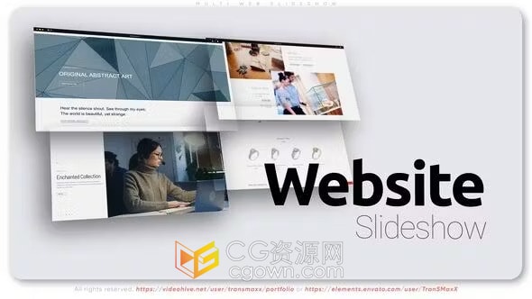 Web幻灯片页面演示网站宣传视频-AE模板