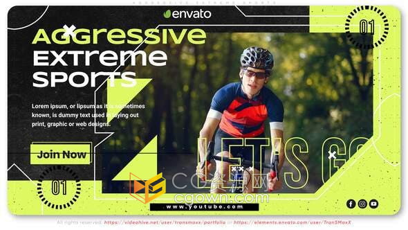 AE模板-极限运动体育频道简介运动俱乐部广告宣传片视频